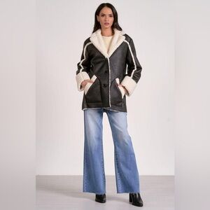 Elan Faux Leather and Sherling Jacket